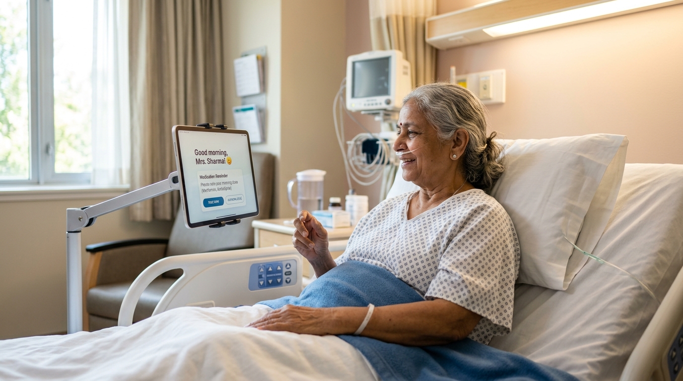 Patient using voice assistant